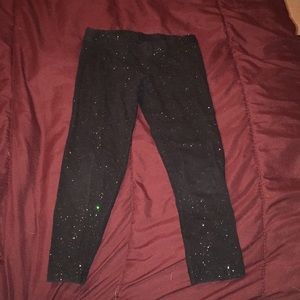 Girls Black sparkly leggings